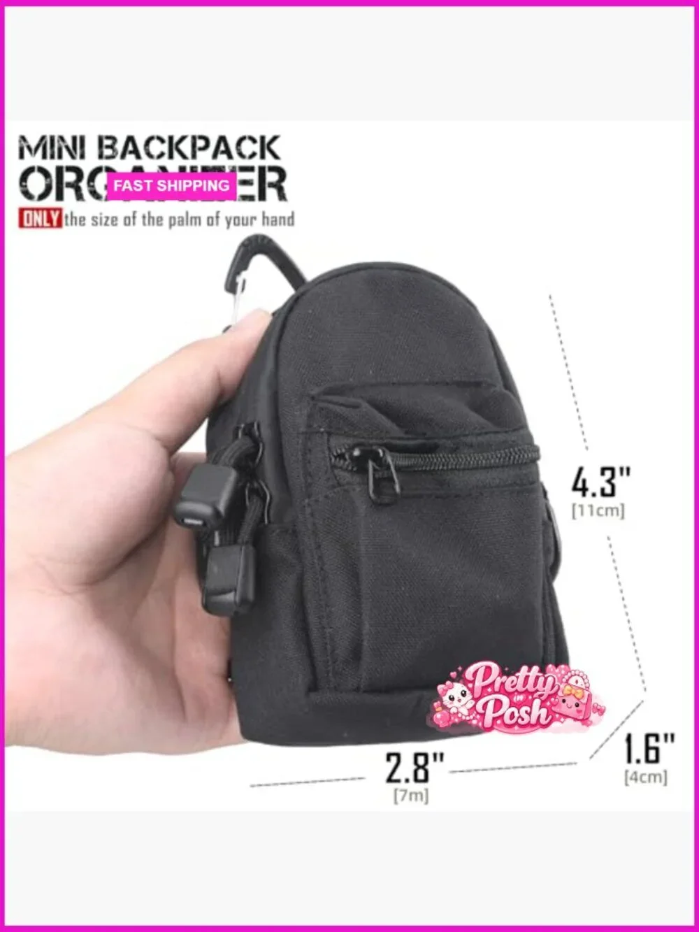 Tactical Compact EDC Pouch, 500D Nylon, Utility Zipper Pocket Organizer